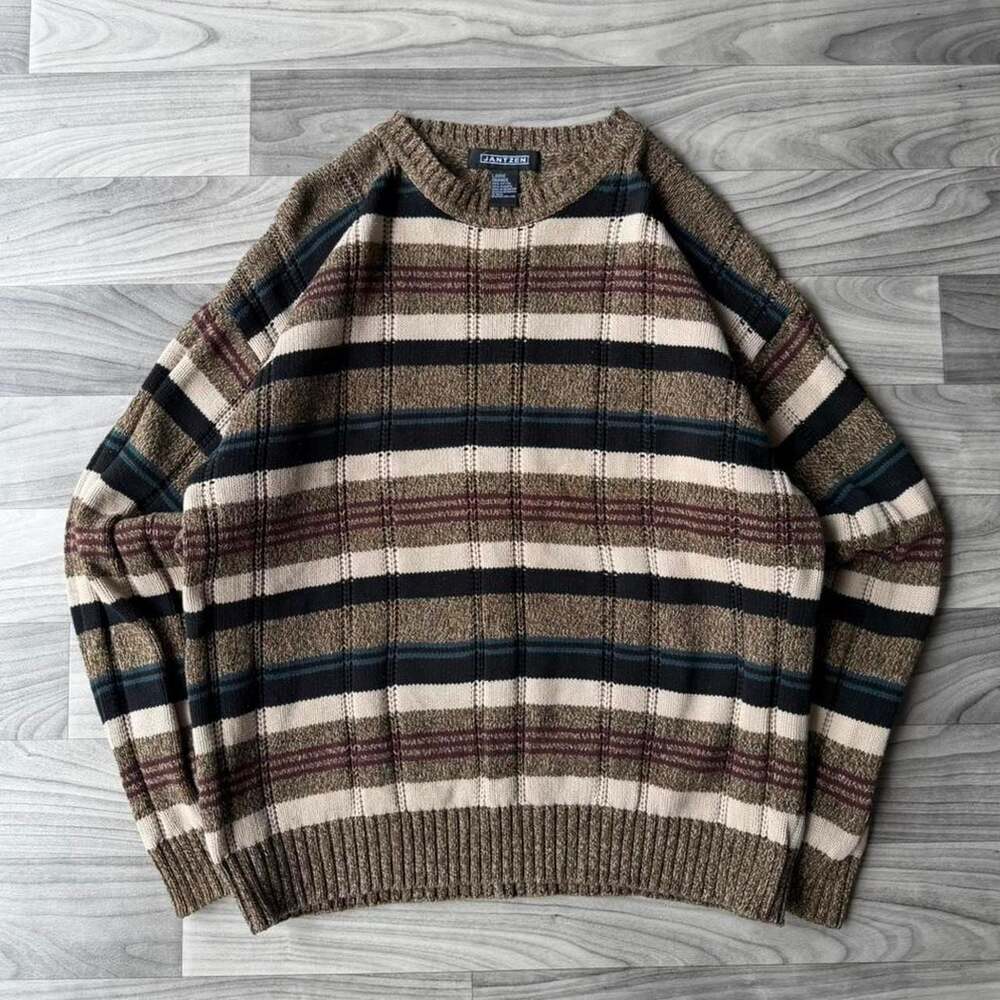 Jantzen Vintage Y2K Striped Cotton Sweater